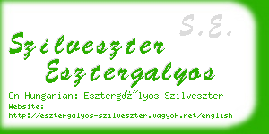 szilveszter esztergalyos business card